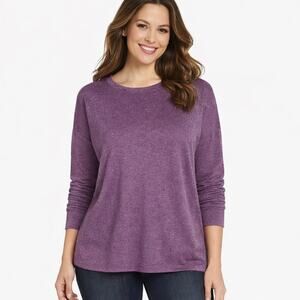 Three Dots Soft Knit Pullover Sweater Womens XXL Purple NWT
